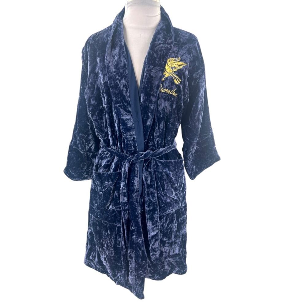 Pottery Barn Teen Harry Potter Ravenclaw blue crushed velvet bath robe